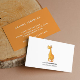 Tarjeta De Visita Cuidada jirafa Adorable Cuidados para niños