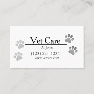 Tarjeta De Visita Cuidado Animal Huella