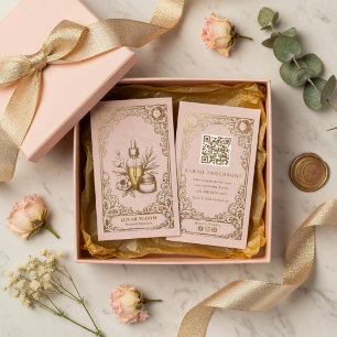Tarjeta De Visita Cuidado Botánico de Lujo Rosa Rubor Oro