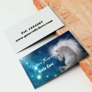 Tarjeta De Visita Cuidado de Caballos Azules Equinos