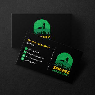 Tarjeta De Visita Cuidado de césped jardinería corte negro verde ama