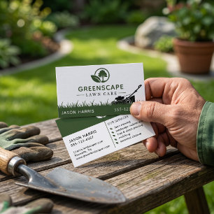 Tarjeta De Visita Cuidado de césped moderno, jardinería limpia
