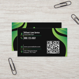 Tarjeta De Visita Cuidado de césped paisajismo siega negro y verde