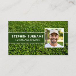 Tarjeta De Visita Cuidado de césped personalizado con fotos Cortar e