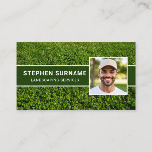 Tarjeta De Visita Cuidado de césped personalizado con fotos Cortar e