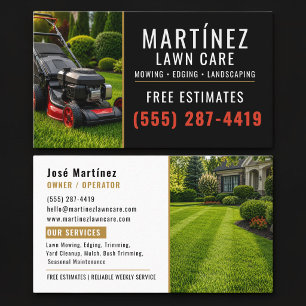 Tarjeta De Visita Cuidado de césped y jardinería Gold & Black 