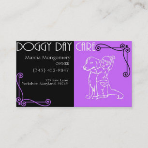 Tarjeta De Visita Cuidado de día adaptable del perrito
