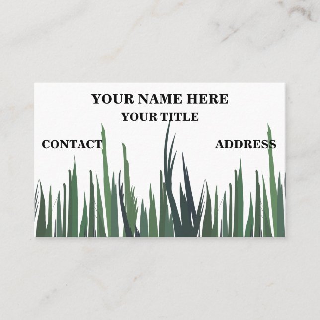 Tarjeta De Visita Cuidado de hierba verde (Anverso)