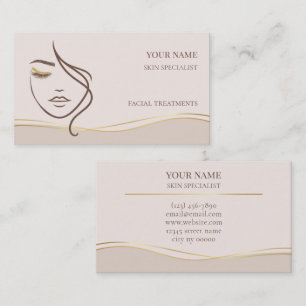 Tarjeta De Visita Cuidado de la piel y salón de belleza