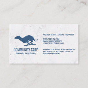 Tarjeta De Visita Cuidado de los animales   Logotipo de carreras de