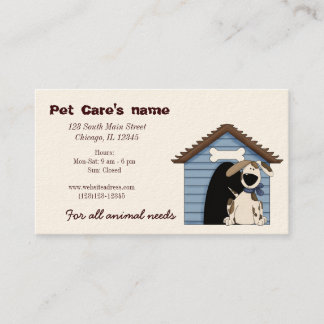 Tarjeta De Visita Cuidado de mascotas