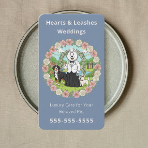 Tarjeta De Visita Cuidado de Mascotas el Día de la Boda Encargado de