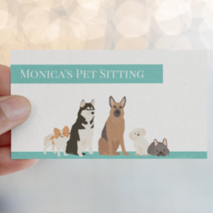 Tarjeta De Visita Cuidado de Mascotas Entrenamiento de Perros Groomi