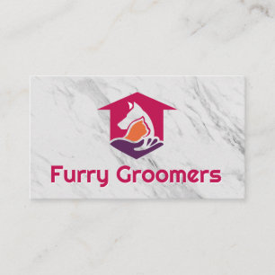 Tarjeta De Visita Cuidado de Mascotas   Tijeras   Perro Gato Lindo