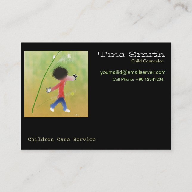 Tarjeta de visita - cuidado de niños (Anverso)