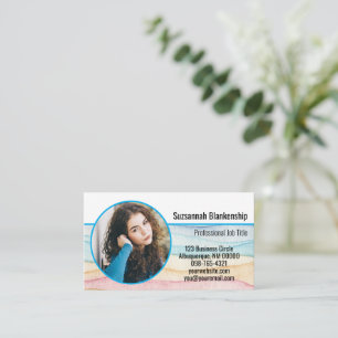 Tarjeta De Visita Cuidado de Niños Acuarela Foto Personalizada