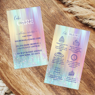 Tarjeta De Visita Cuidado de Pastel Luxe Gradient Cake 