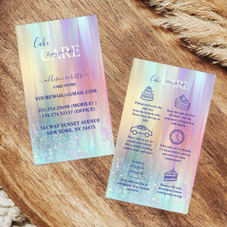 Tarjeta De Visita Cuidado de Pastel Luxe Gradient Cake 