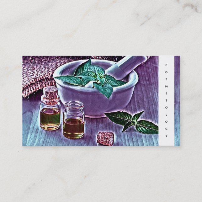 Tarjeta De Visita Cuidado de piel natural herbario de la (Anverso)