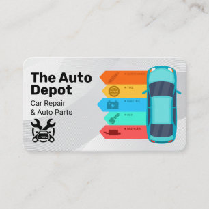 Tarjeta De Visita Cuidado del Auto Servicios de Repuestos Tienda