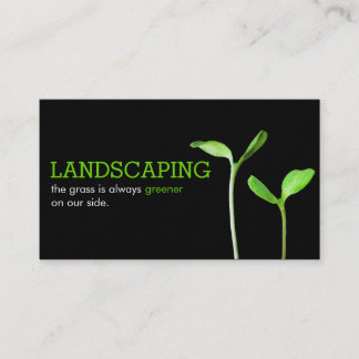 Tarjeta De Visita Cuidado del jardín paisajismo Césped brote verde n