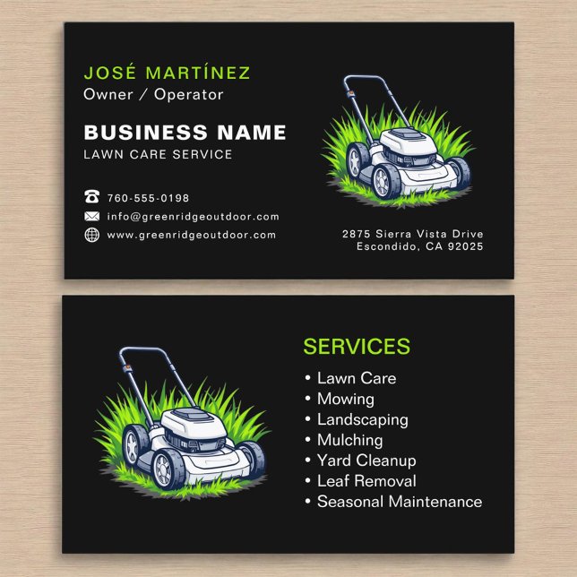 Tarjeta De Visita Cuidado del jardín y servicios Profesional Verde n (Subido por el creador)