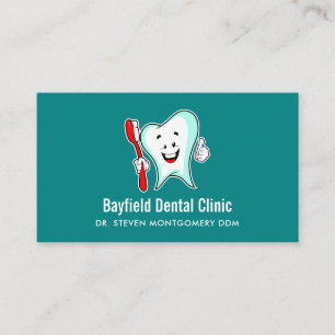 Tarjeta De Visita Cuidado Dental Diente Feliz con Cepillo de Dientes