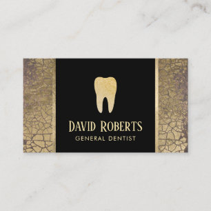 Tarjeta De Visita Cuidado dental moderno Gripe de oro elegante