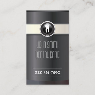 Tarjeta De Visita Cuidado Dentista Elegante Negro