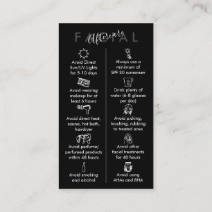 Tarjeta De Visita Cuidado Facial Impreso Físico Blanco Negro Rosa
