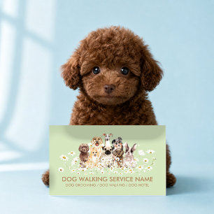 Tarjeta De Visita Cuidado Holístico Verde para Mascotas Bienestar Ca