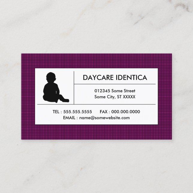 Tarjeta De Visita cuidado infantil (Anverso)