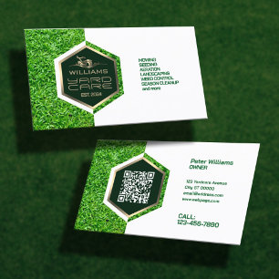 Tarjeta De Visita Cuidado moderno de patio de marco hexagonal