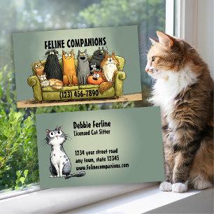 Tarjeta De Visita Cuidado Perfecto – Cuidado de Gatos