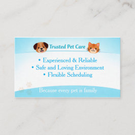 Tarjeta De Visita Cuidado Personalizado para Mascotas | Paseador de 