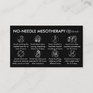 Tarjeta De Visita Cuidado posterior a la mesoterapia sin agujas Blac