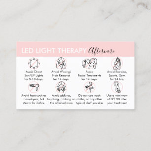 Tarjeta De Visita Cuidado posterior a la terapia con luz LED