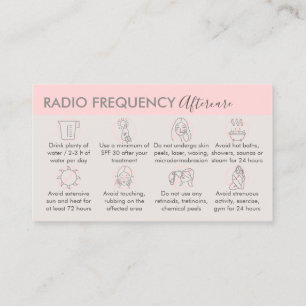 Tarjeta De Visita Cuidado posterior al tensado de piel con radiofrec