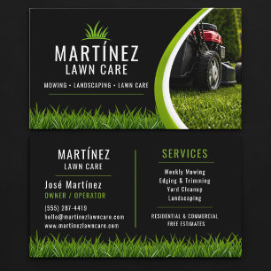 Tarjeta De Visita Cuidado Profesional de Césped Jardinería Cortacésp