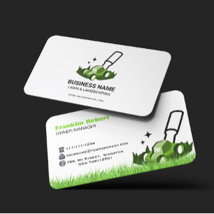 Tarjeta De Visita Cuidado Profesional de Césped Verde y Paisajismo