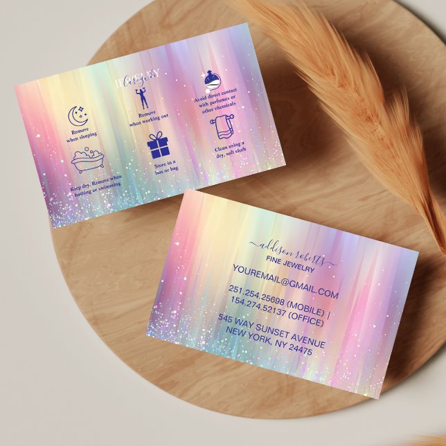Tarjeta De Visita Cuidado Profesional de Joyería con Gradiente de Ar (Subido por el creador)