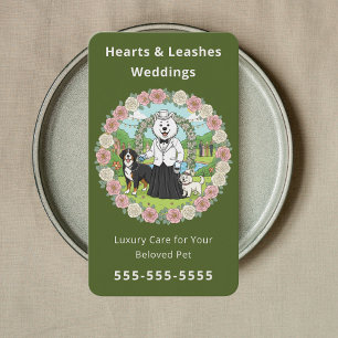 Tarjeta De Visita Cuidado Profesional de Mascotas para Bodas Cuidado