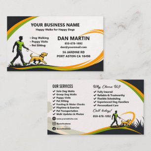 Tarjeta De Visita Cuidado Profesional de Perros y Mascotas