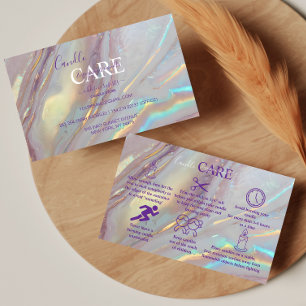 Tarjeta De Visita Cuidado Profesional de Velas Chic Gold Marble