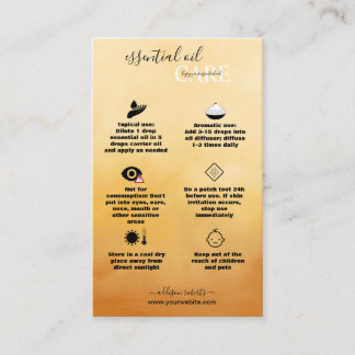 Tarjeta De Visita Cuidado simple de aceite esencial profesional