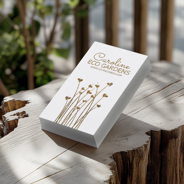 Tarjeta De Visita Cuidado Sostenible De Los Jardínes Y Prácticas Eco (Perfect for business)