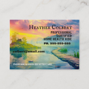 Tarjeta De Visita Cuidado Sunset Tranquilo Profesional