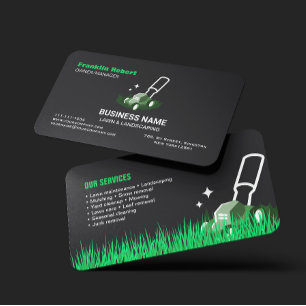 Tarjeta De Visita Cuidado y paisajismo profesional de césped verde n