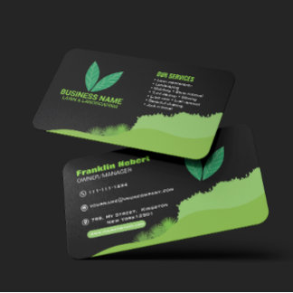 Tarjeta De Visita Cuidado y paisajismo profesional de césped verde n