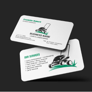 Tarjeta De Visita Cuidado y Servicio Profesional de Césped Verde Bla